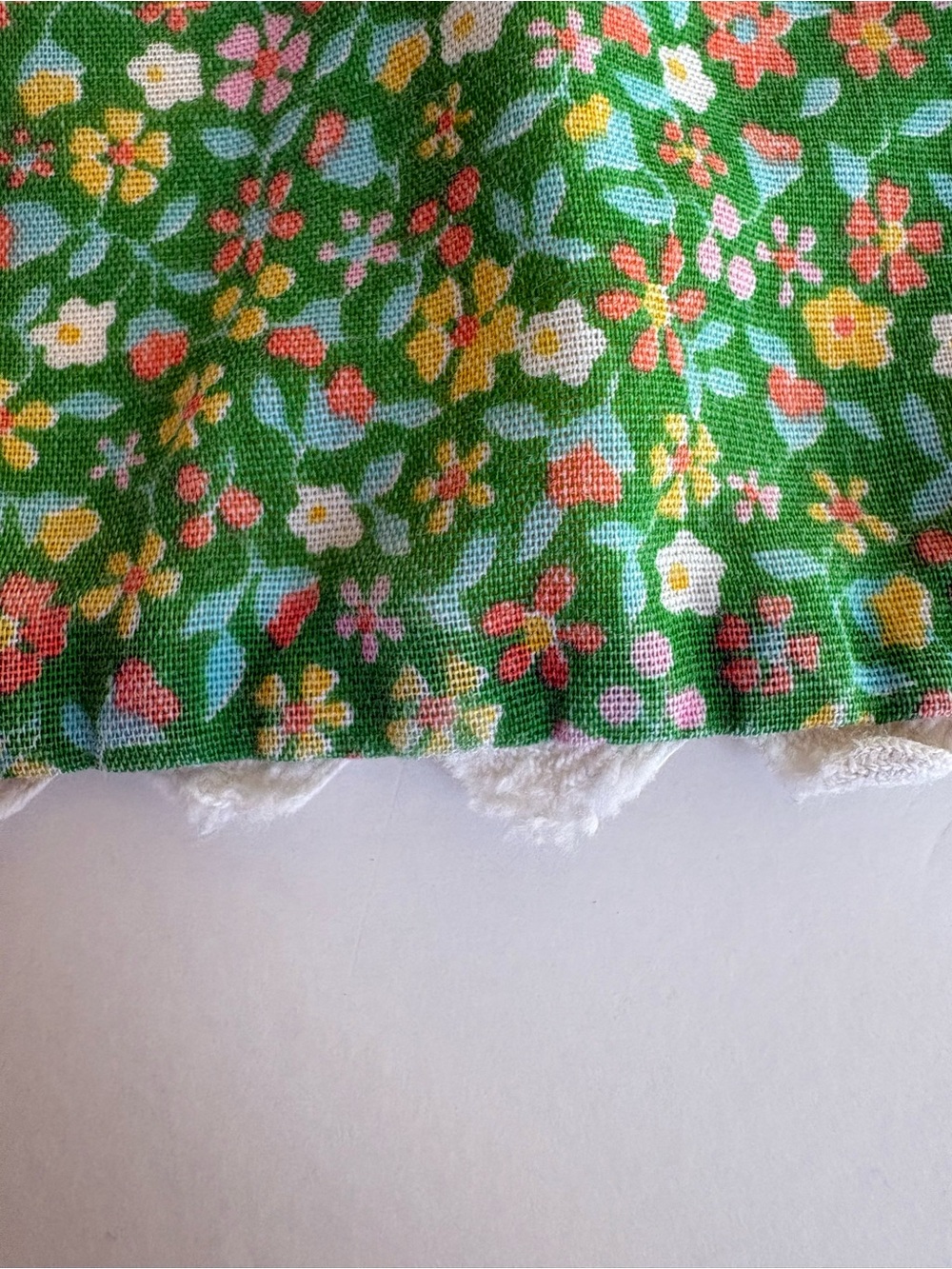 Vintage 1970s Reversible Floral Pig Apron Handmade Cottagecore - Picture 10 of 10